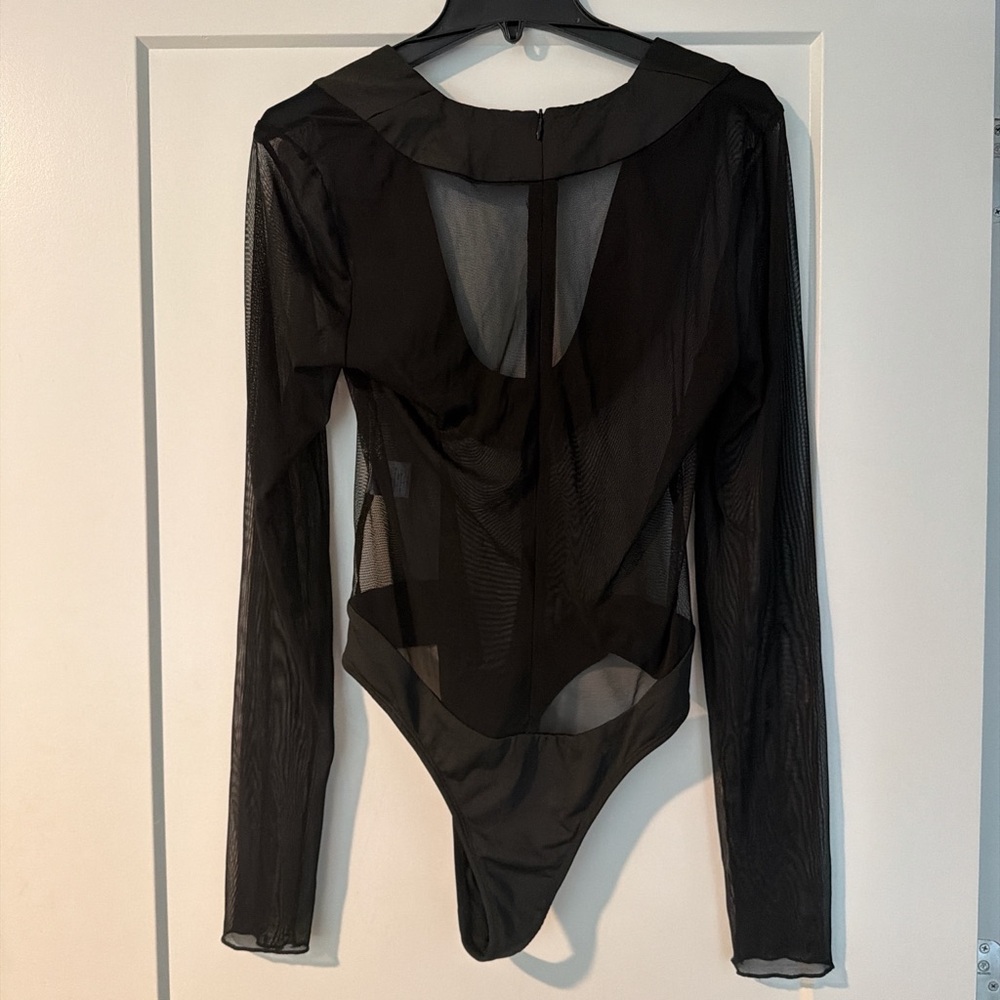 Fashion Nova Black Mesh Bodysuit